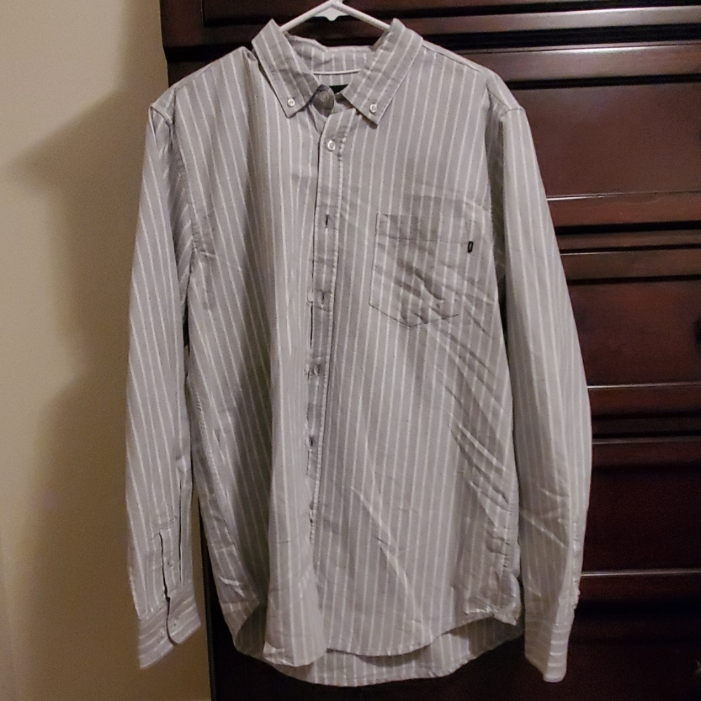 Gray long sleeve button up